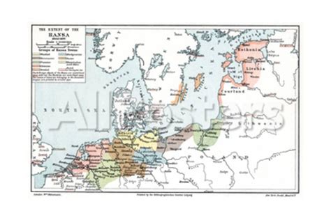 Map of the Extent of the Hanseatic League in About 1400 Giclee Print at AllPosters.com