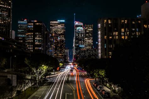 Downtown Los Angeles Nightlife Editorial Stock Image - Image of ...