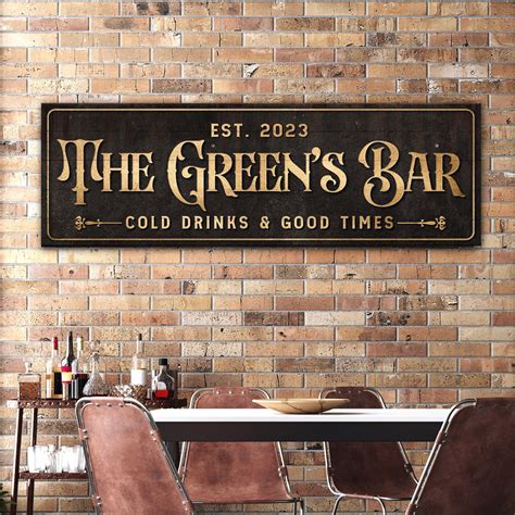 Vintage Bar Signs Decor Personalized Bar Wall Art Bar Sign for Home Bar ...