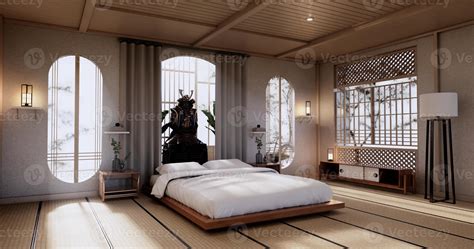 Interior Luxury modern Japanese style bedroom mock up, Designing the ...