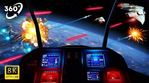 VR 360 Video - Spacecraft simulator in space battle ( Spaceship in ...