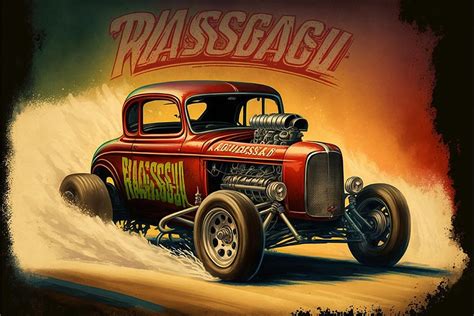 Hot Rod Racing Poster Art Digital Art by Steve McKinzie - Fine Art America