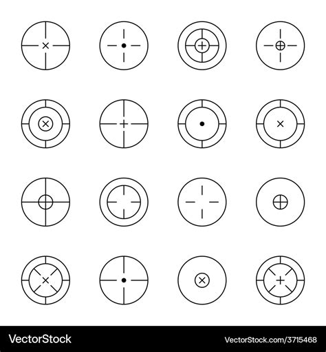 Set of different types crosshair Royalty Free Vector Image