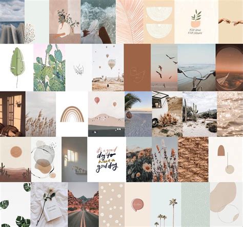 Earthy Tone/boho Style Digital Download Wall Collage Kit - Etsy | Wall collage decor, Photo wall ...