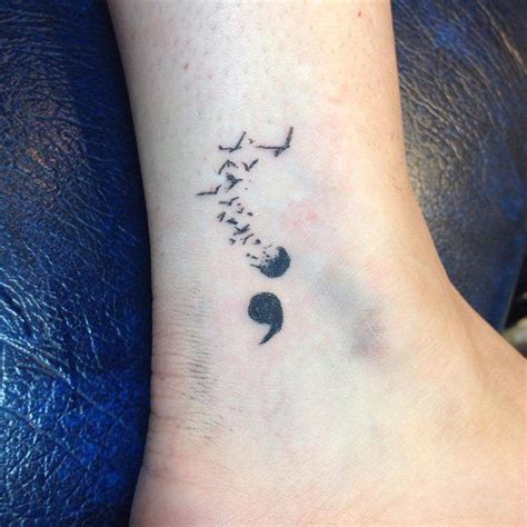 A semicolon #tattoo with the upper dot fading into birds. This is definitely a great design for ...