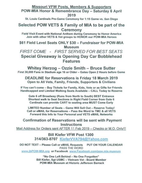 POW-MIA Honor & Remembrance Day - VFW Post 3944