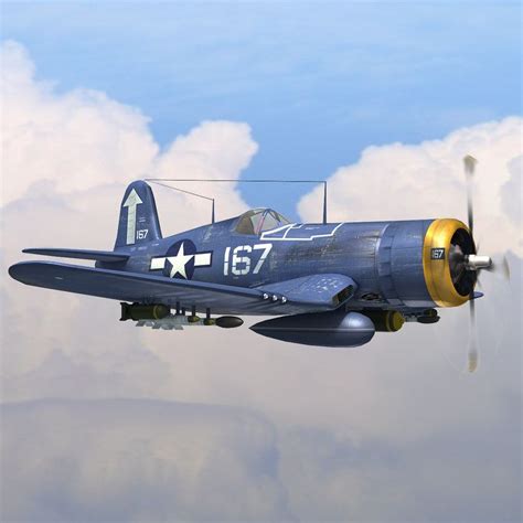 Vought F4u Corsair 3D Model - 3D Model | Aviones de combate, Aviones, Buque