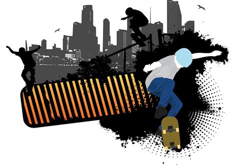 Skateboarding Vector Background - Download Free Vector Art, Stock Graphics & Images