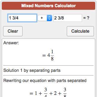 Mixed numbers calculator to add, subtract, multiply and divide mixed ...