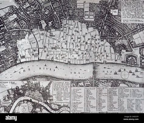 Hollars map of London, 1666, showing the area devasted by the Great ...