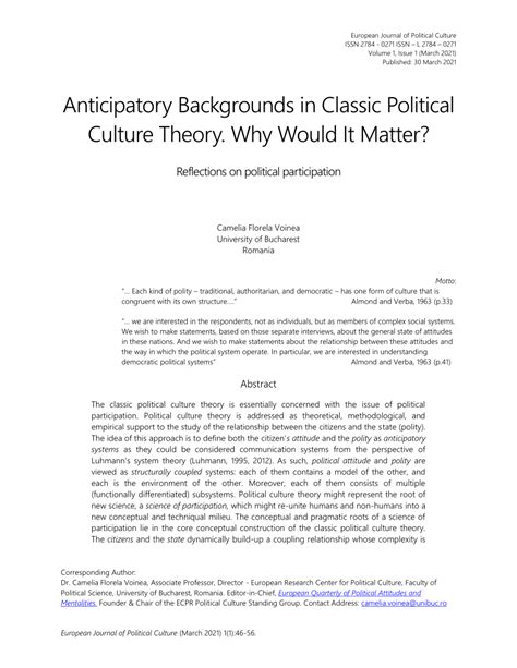 (PDF) European Journal of Political Culture: Anticipatory Backgrounds ...