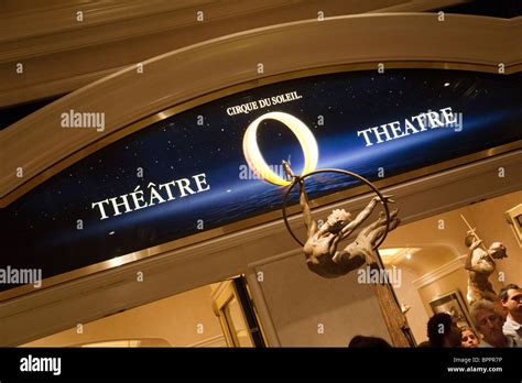 The entrance to the Bellagio theatre showing Cirque du Soleil "O Stock Photo, Royalty Free Image ...