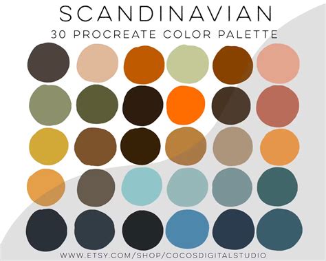 Scandinavian Procreate Color Palette, Color Swatches, iPad Swatches ...