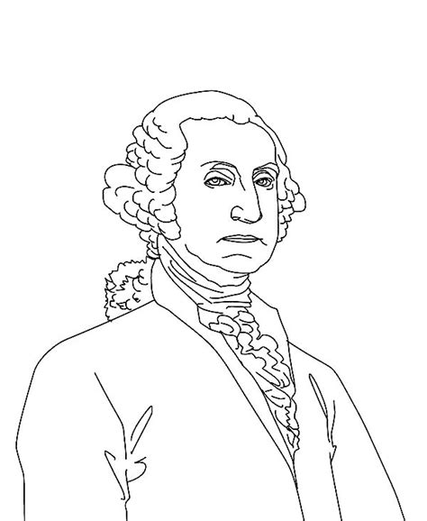 Sketch Drawing Of George Washington Coloring Page : Kids Play Color ...