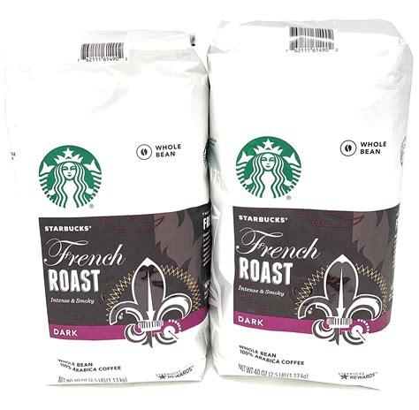 2 Packs of 40 Oz Starbucks French Roast Whole Bean Coffee = 2 x 40 Oz ...