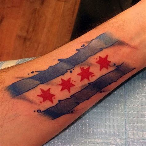 50 Chicago Flag Tattoo Designs For Men - Illinois Ink Ideas