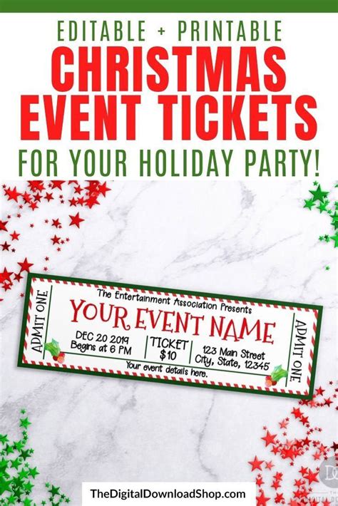 Holiday Party Ticket Template Free - Printable Templates