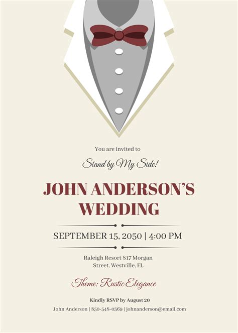 Free Wedding Groomsman Invitation Template - Edit Online & Download ...