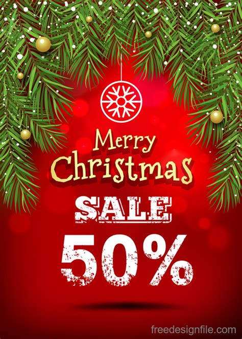 Christmas discount sale poster template vectors 05 free download