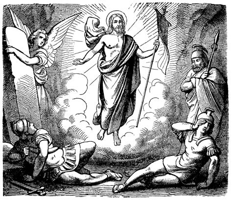 The Resurrection of Jesus after the Angel Removed the Stone from the Tomb Entrance | ClipArt ETC