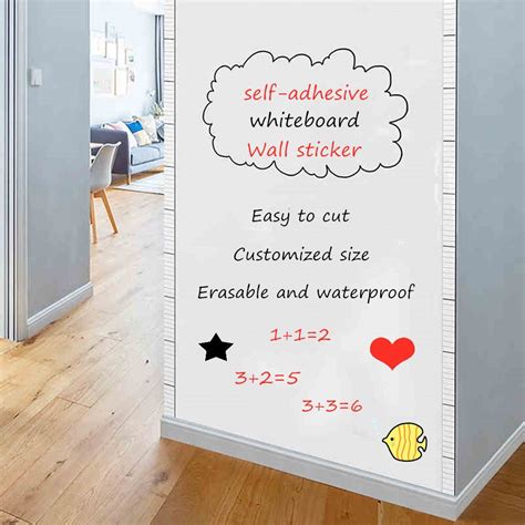 Whiteboard Wall Sticker Self-adhesive Message White Board Removable ...