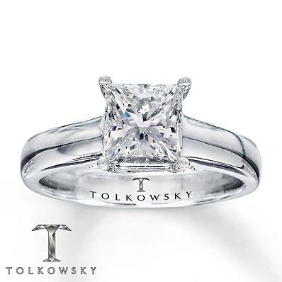 Kay Jewelers Diamond Solitaire Ring 1 1/2 ct Princess-Cut 14K White Gold- Solitaires