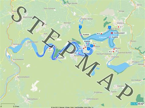 StepMap - Edersee - Landkarte für Welt