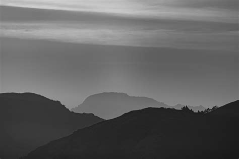 Black and white landscape of mountains - PixaHive