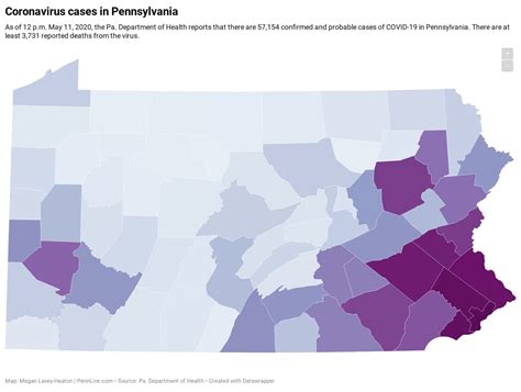 Where are Pennsylvania’s 57,154 coronavirus cases? May 11 map, county-by-county breakdown ...