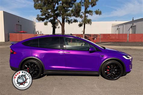 Tesla X Wrapped in 3M Gloss Plum Explosion | Wrap Bullys