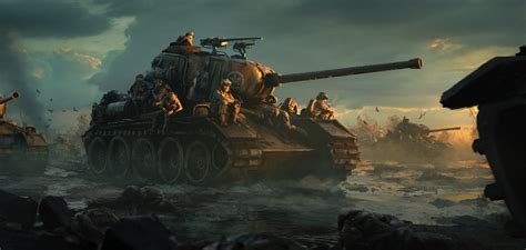 Epic Military Tank Battle - HD Wallpaper by Wojtek Fus