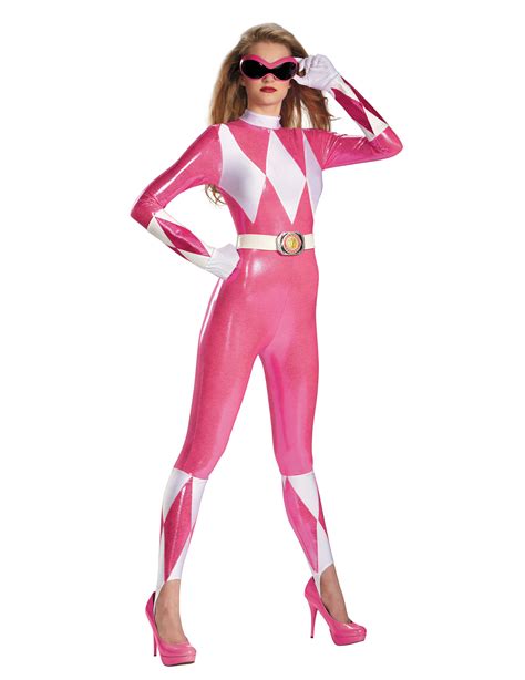 Sexy Power Rangers™ Damenkostüm pink-weiß: Kostüme für Erwachsene,und ...