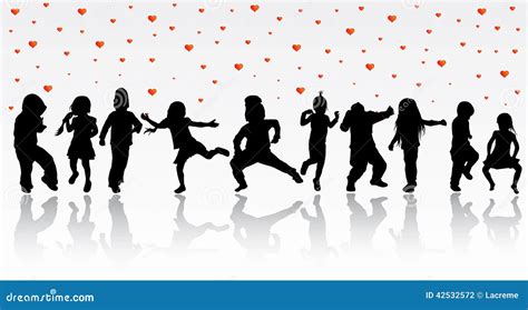 Dancing Children Silhouettes Stock Vector - Image: 42532572