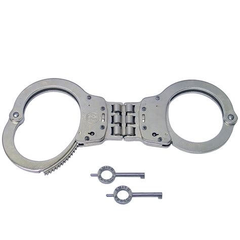 Smith & Wesson Model 300P Push-Pin Hinged Satin Nickel Handcuffs