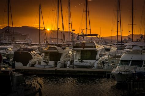 Sunset At The Marina Free Stock Photo - Public Domain Pictures