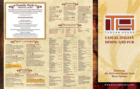 Tuscan Bistro Bar Menu, Menu for Tuscan Bistro Bar, Toms River, Toms ...