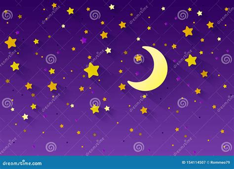 Night Sky Background Stars and Moon. Can Be Used for Poster, Banner ...