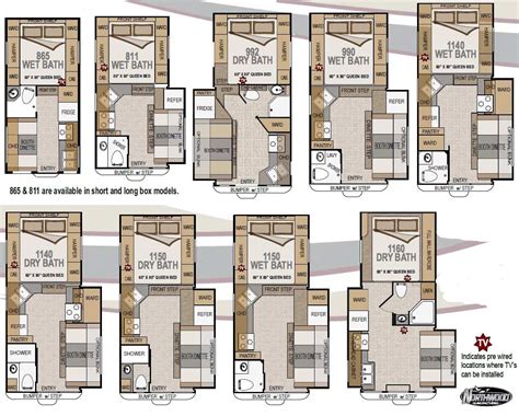 Arctic Fox Rv Floor Plans | Travel trailer floor plans, Truck camper, Rv floor plans