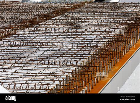 Steel frame bridge construction over Stock Photo - Alamy