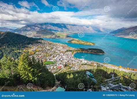 Aerial View of Queenstown in South Island, New Zealand Stock Image - Image of beautiful ...