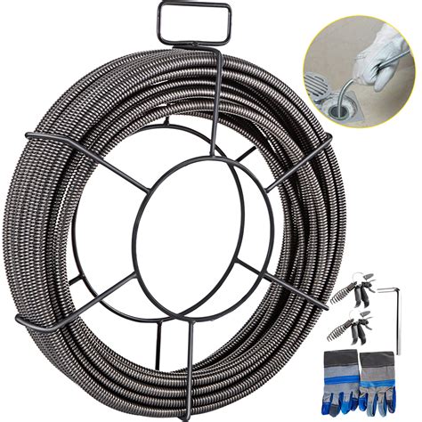 VEVOR Drain Cable Sewer Cable 75Ft 3/8In Drain Cleaning Cable Auger ...