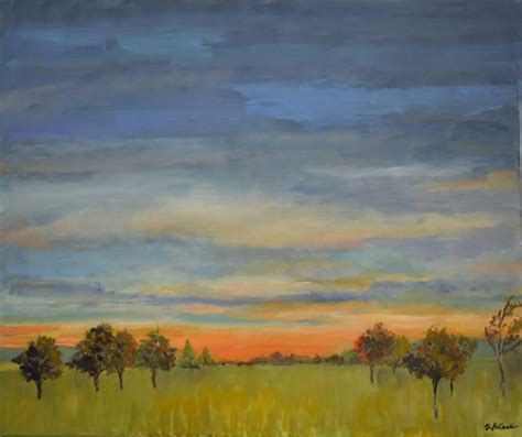 Oil Painting Sunrise Through A Field of Trees 20 X 24 Inches, on ...