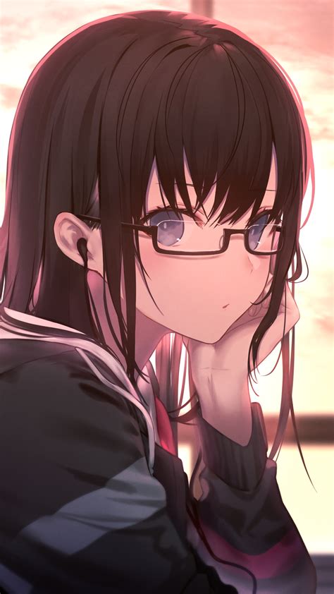 Anime Girl Cute Glasses - MAXIPX