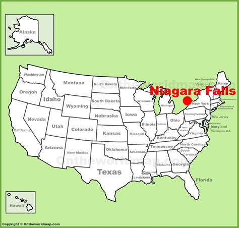 Niagara Falls location on the U.S. Map - Ontheworldmap.com