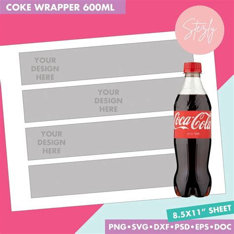 Coke label Template Blank template PSD PNG Microsoft Word | Etsy