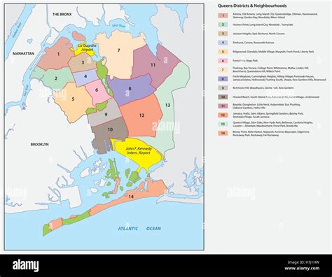 new york city queens district map Stock Vector Image & Art - Alamy