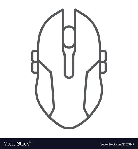 Gaming mouse thin line icon game and device Vector Image