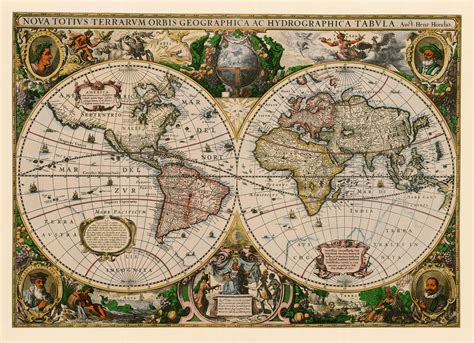 Antique Map of the World - Art Source International