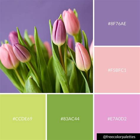 Pretty Spring Tulip Color Palette Great for digital art and brand ...