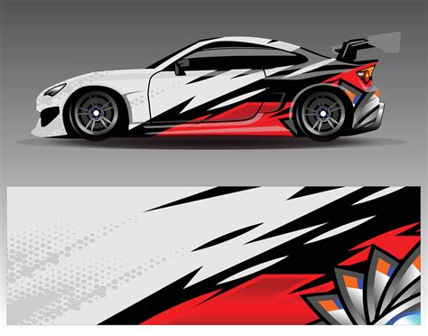 Car wrap design vector. Graphic abstract stripe racing background kit designs for wrap vehicle ...